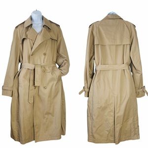 Vintage Tan Double Breasted Belted Trench Coat
